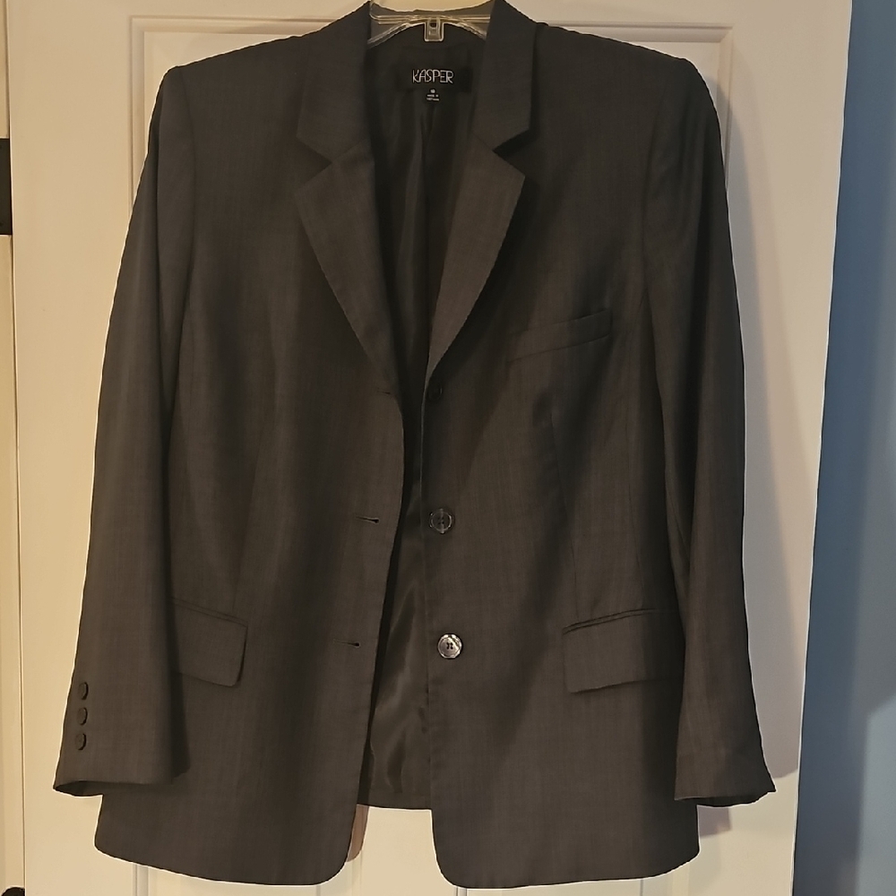 Kasper Dark Gray Women's Blazer Business Jacket Size 18